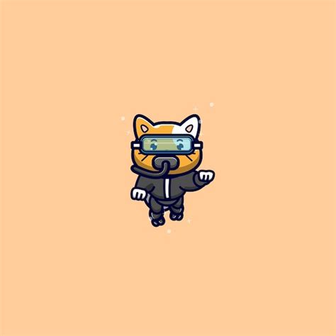 Premium Vector Cute Cat Snorkelling