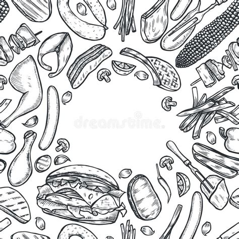 Grill Menu Design Template Stock Vector Illustration Of Element