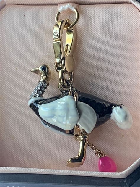 Brand New Rare Find Juicy Couture Ostrich W Pink Egg Gem