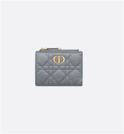 Dior Caro Dahlia Wallet Cloud Blue Supple Cannage Calfskin DIOR