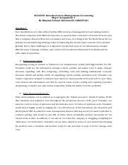 Introduction To Management Accounting Draft Docx Acc