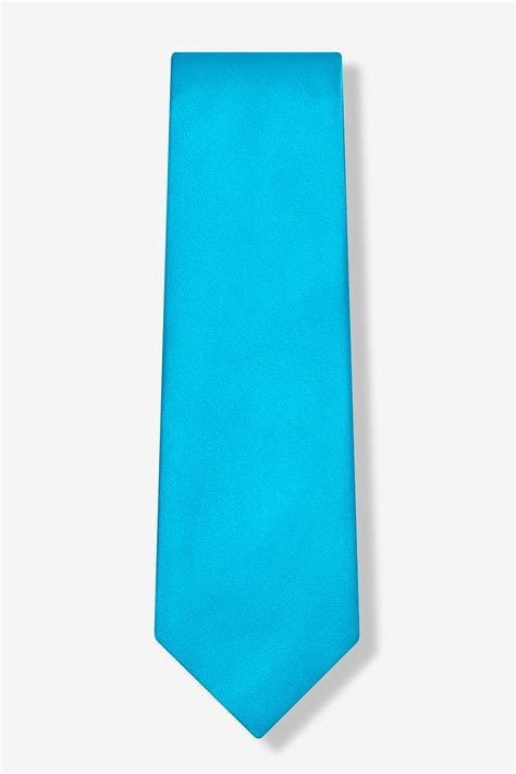 Neon Blue Silk Tie For Men Solid Neckties Collection