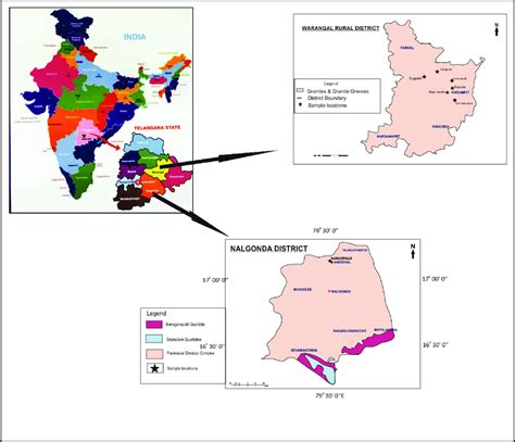 Geological map of Warangal rural district and Nalgonda district of ...