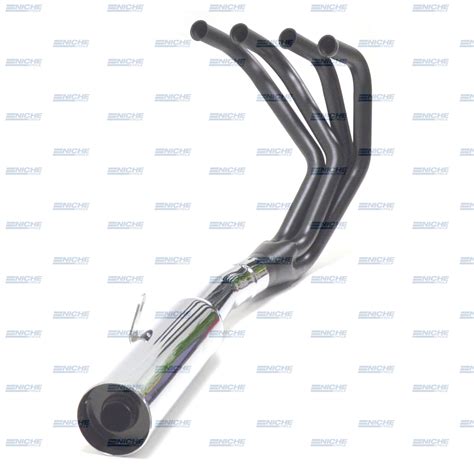 Honda CB400F 75-77 MAC 4-Into-1 Black,Chrome Canister Exhaust System