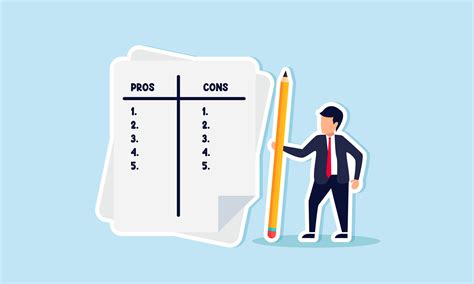 Weighing Business Options Analyzing Pros And Cons Concept Of Careful