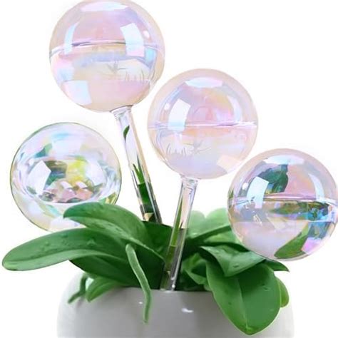 Amazon Pcs Plant Watering Globes Inch Glass Iridescent Self