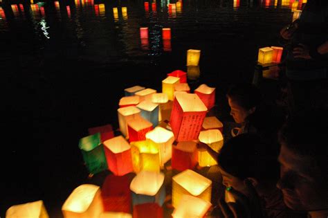 Floating Of Paper Lanterns On The Motoyasu River In Hiroshima World