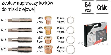 Zestaw naprawczy Yato do korków miski olejowej YT 1757 Świat Narzędzi