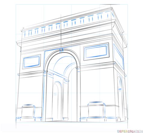 Cómo dibujar el Arco de Triunfo Tutorial de dibujo paso a paso