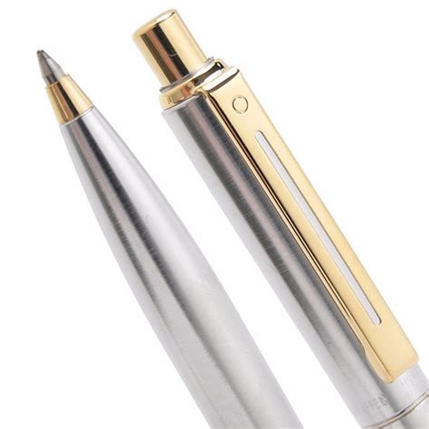 Sheaffer Sentinel 325 Brushed Chrome Gold Trim Ballpoint Pen PenWorld