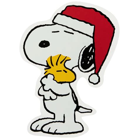 Northlight Peanuts Snoopy Hugs Woodstock Double Sided Christmas Window ...