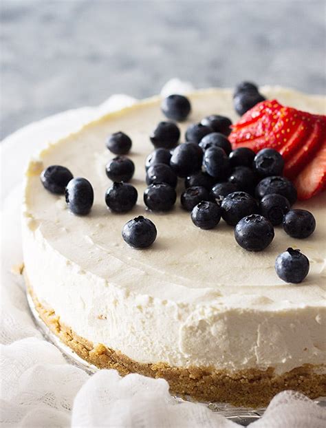 No Bake Vanilla Cheesecake - Countryside Cravings