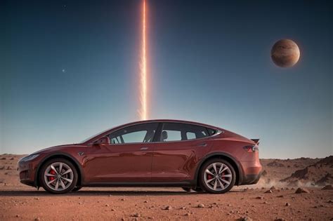 Premium AI Image | Tesla car on Mars