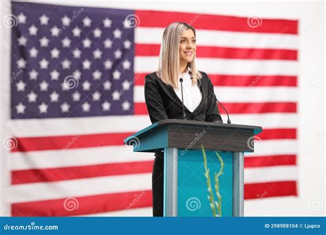 American Female Politician Giving a Speech Stock Photo - Image of ...