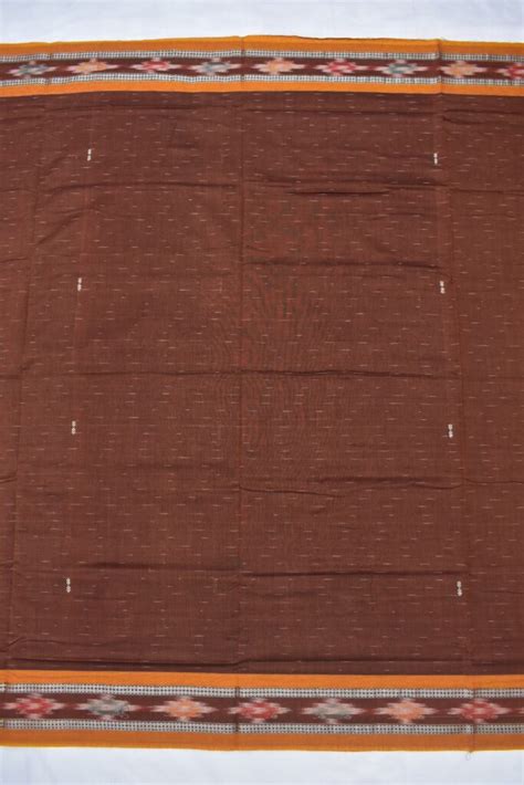 Rust Colour Sambalpuri Handloom Cotton Bandha Saree Sambalpuri