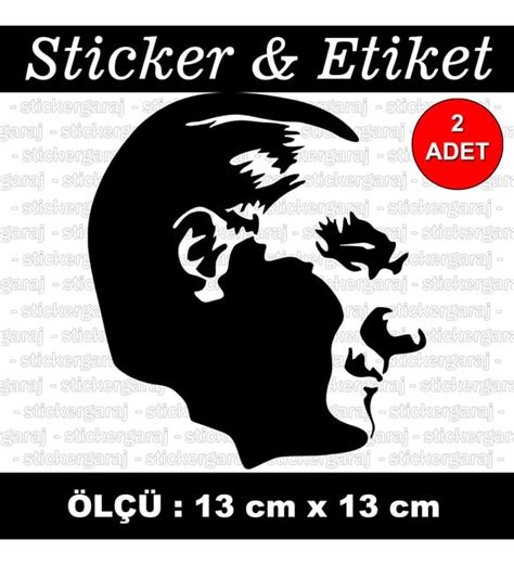 mustafa kemal atatürk etiket sticker 2 adet çıkartma araba motosiklet