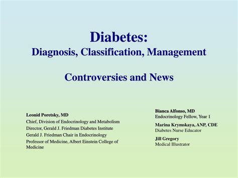 Ppt Diabetes Diagnosis Classification Management Controversies And