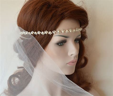 Wedding Headband Rhinestone And Pearl Headbands Bridal Etsy