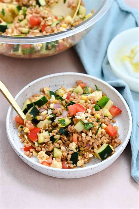 Summer Farro Salad Cozy Peach Kitchen