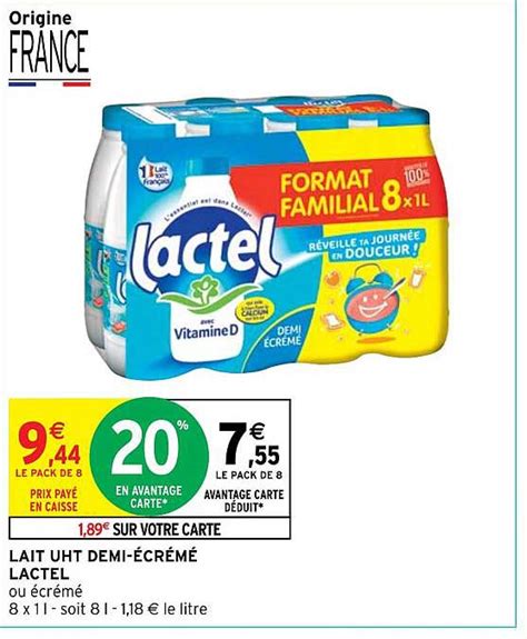 Promo Lait Uht Demi Cr M Lactel Chez Intermarch Icatalogue Fr