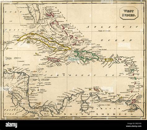 MAP WEST INDIES Stock Photo - Alamy