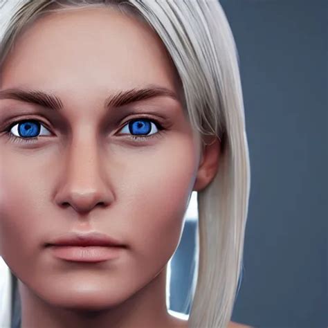 Photorealistic Face Of Blonde Swedish Woman Unreal Stable Diffusion