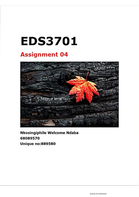 Nkocy EDS3701 ASS04 EDS3701 Unisa Studocu