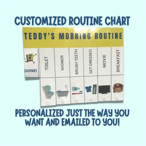 Customized Morning Routine Chart Pdf Evening Routine Chart Etsy