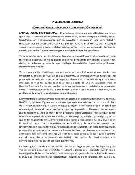 Formulaci N Del Problema Y Determinaci N Del Tema En Un Trabajo De