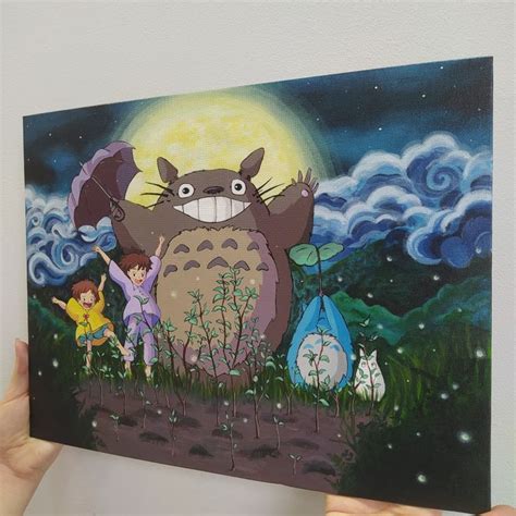 "Мой сосед Тоторо" Хаяо Миядзаки, холст 30*40, акрил | Diy canvas art ...