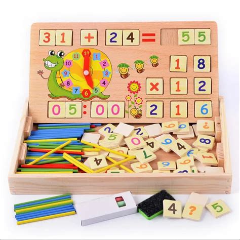 Wooden Children's Early Education Math Educational Toys Multi function ...