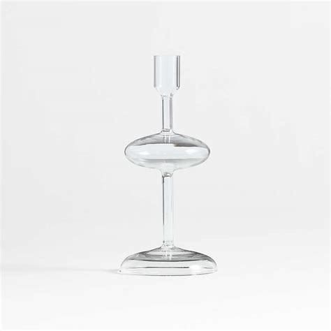 Venezia Small Clear Glass Taper Candle Holder Reviews Crate And Barrel Canada