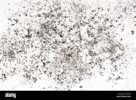 Gray cigarette ash on a white background Stock Photo - Alamy