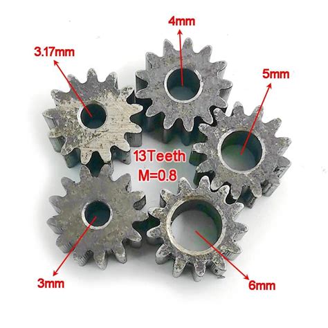 Engrenage Droit En Acier Au Carbone 13 Dents 0 8m OD 12mm