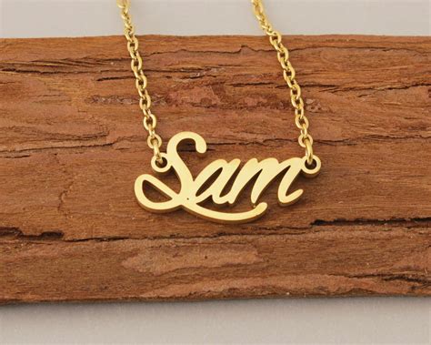 Custom Name Necklace, Sam Nameplate Necklace, Personalized Letter Name ...