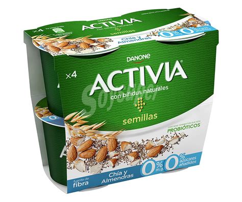 Activia Danone Yogur bífidus desnatado semillas con chía y almendras