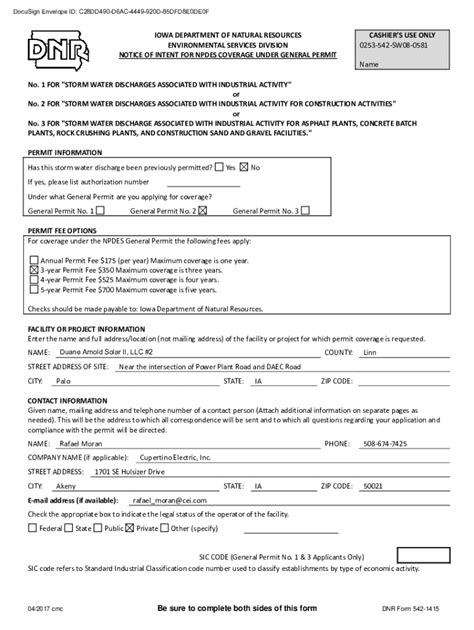 Fillable Online For Storm Water Discharges Associated With