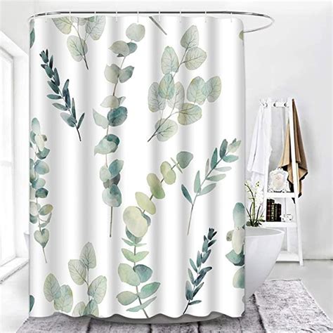 Artsocket Green Leaf Shower Curtain Spring Leaves Shower Curtains For