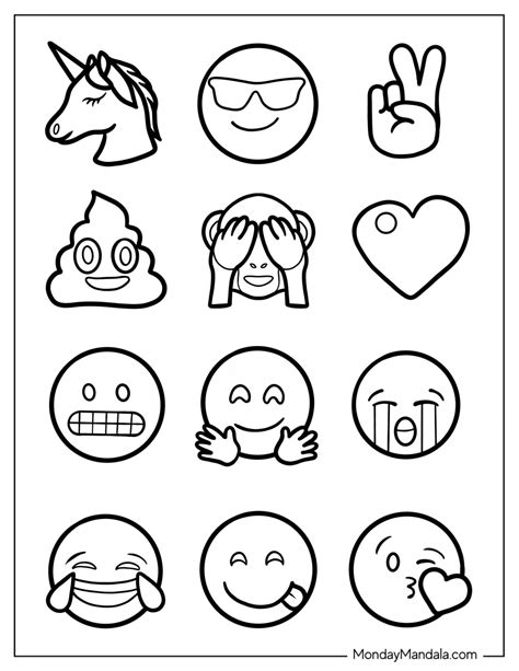 printable emoji coloring sheets 2