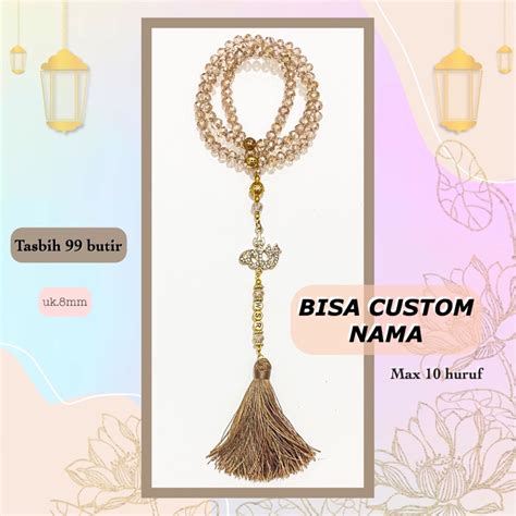 Jual Tasbih Butir Custom Nama Free Box Mewah Tasbih Seserahan