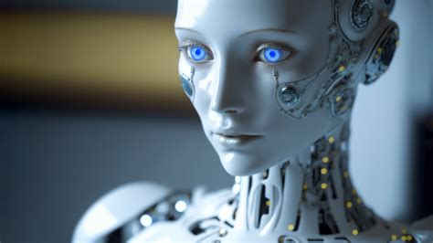 Fond D Cran Robot Humano De Femmes Yeux Bleus Futuriste Science