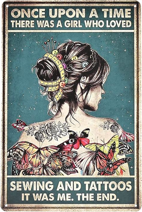 Amazon Vintage Metel Signs Tattoo Girl Retro Tin Signs