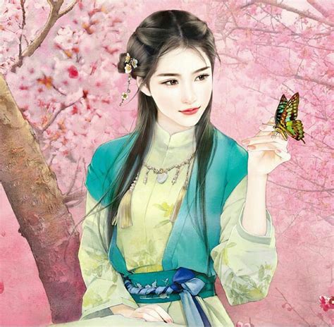 Mỹ nữ cổ trang Asian art Painting of girl Chinese art