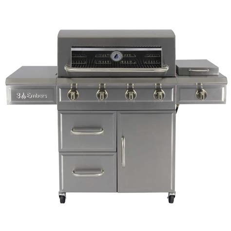 3 Embers 4 Burner Dual Fuel Propane Gas Grill With Radiant Embers Cooking System Gas7480bs The