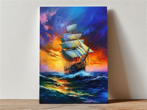 Maritime Adventure Ocean Sailing Art Airbrush Canvas Fantasy Nautical