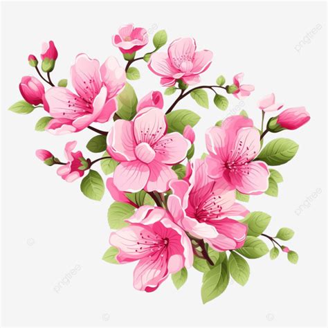 Beautifull Pink Flowers With Green Leaves Flower Pink Leaf Png