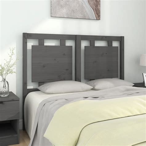 Vidaxl T Te De Lit Gris X X Cm Bois Massif De Pin Pas Cher