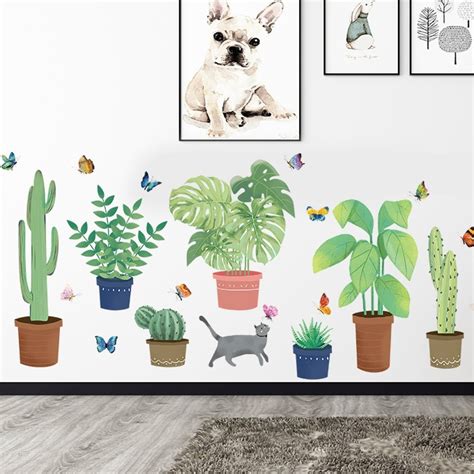 Jual Reliza Wall Sticker Tropical Potted Plant XL7248 Tanaman Pot