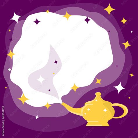 Lamp of Aladdin. Aladdin's magic lamp. Vector, cartoon illustration ...