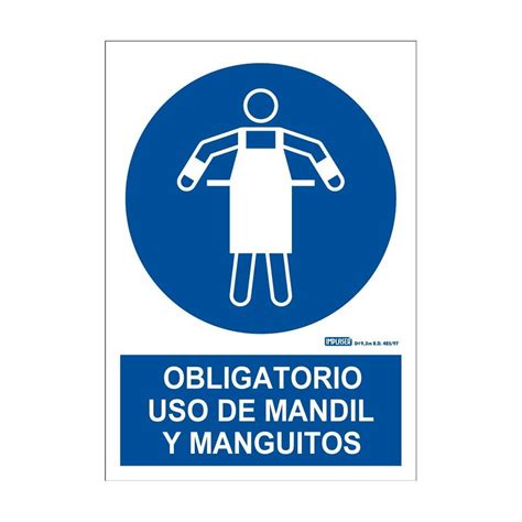 señal uso obligatorio de mandil y manguitos